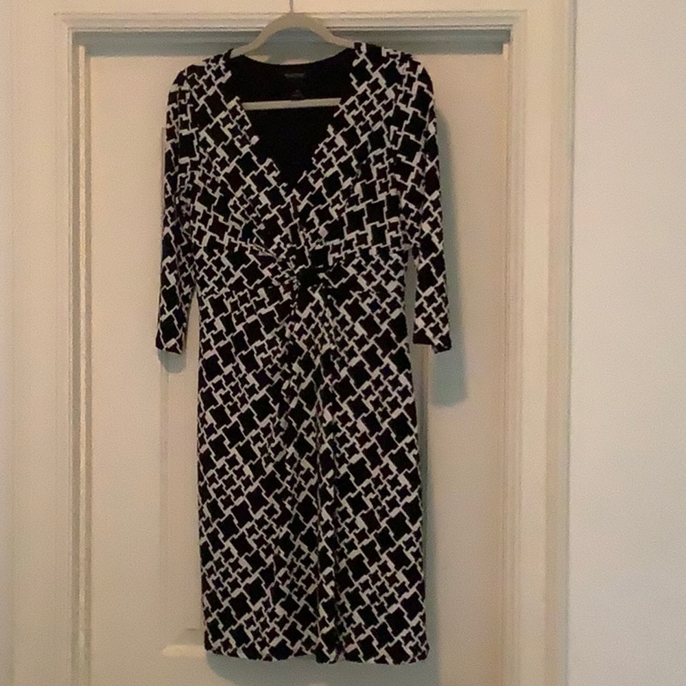 Black & White Print Knit Dress